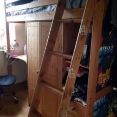 High Sleeper Bed Desk and Wardrobe