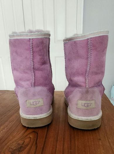 UGG K Classic Sheepskin Short Weave Fur-lined Boots - Purple - UK 5