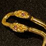 Gold vintage hair fork with purple stones Image 6