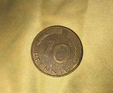 1971 Germany 10 Pfennig Coin - Hamburg Mint (J)