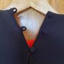 Women's Red and Black Midi Scallop 3/4 Sleeve Dress Image 3