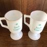 4 Retro Milk Glass Irish Coffee Pedestal Mugs Image 7