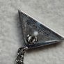 Prada Triangle Sterling Silver Chain Drop Earrings Image 5