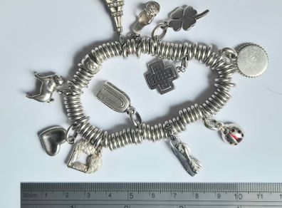 Links of London Sterling Silver Sweetie Charm Bracelet.  86 grams Fully Loaded 12 Charms