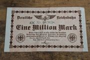 German Empire, 1 Million Mark Note 1923, Deutsche Reichsbahn, circulated - free standard postage