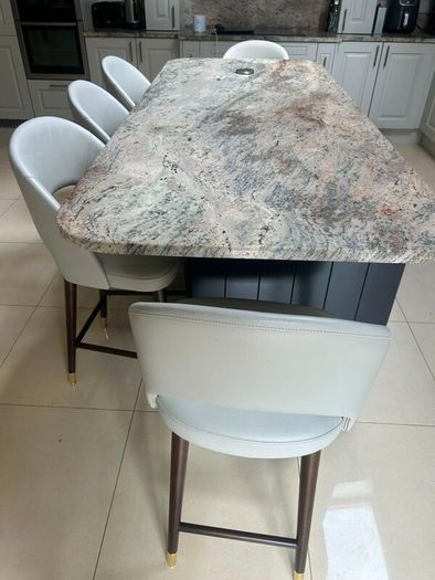 Custom Zola Leather Bar Stools  Set of 3