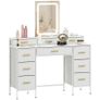 Multi-Storage Elegant Dressing Table, with LED Mirror - White Image 9