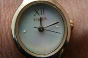 Ladies Timex Two Tone Analog Link Bracelet Quartz Watch - New Battery
