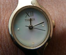 Ladies Timex Two Tone Analog Link Bracelet Quartz Watch - New Battery