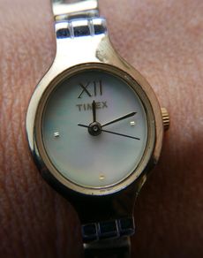Ladies Timex Two Tone Analog Link Bracelet Quartz Watch - New Battery