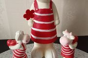 Happy Sheep Family Ceramic Figurines