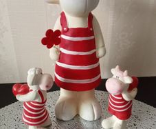 Happy Sheep Family Ceramic Figurines