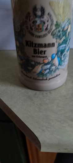 Steingut Bierkrug -1 Liter- von Brauerei Kitzmann, Erlangen