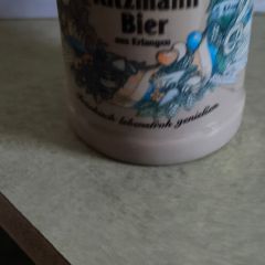Steingut Bierkrug -1 Liter- von Brauerei Kitzmann, Erlangen