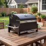 Steel Charcoal Grill Portable BBQ Smoker with Lid Adjustable Vents Two-Stage Charcoal Pan Thermometer Image 4