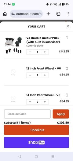 Out n About Double Buggy V6 PARTS