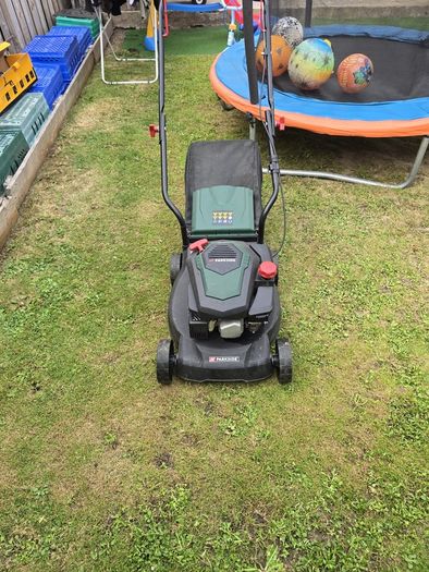 Parkside petrol lawnmower.