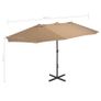 Outdoor Parasol with Aluminium Pole 460x270 cm Taupe Image 7