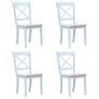 5 Piece Dining Set Solid Rubber Wood Grey and Brown Image 6