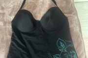 New Look Inspire black padded underwired Tankini top size UK18 EU46 Cup D/DD Postage included