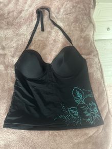 New Look Inspire black padded underwired Tankini top size UK18 EU46 Cup D/DD Postage included