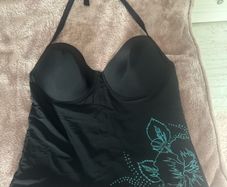 New Look Inspire black padded underwired Tankini top size UK18 EU46 Cup D/DD Postage included