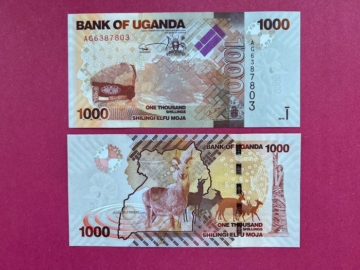 Uganda  1000 Shillings  2010. Pick  49a.  ( Uncirculated )