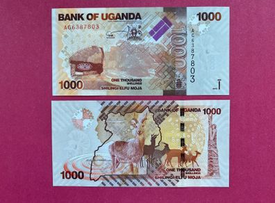 Uganda  1000 Shillings  2010. Pick  49a.  ( Uncirculated )