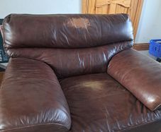 brown leather armchair