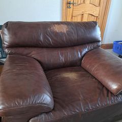 brown leather armchair