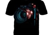 T-shirt XLarge 3D Camera Black Sony a7 Print