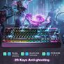RGB Gaming Keyboard UK Layout, USB Wired Computer Keyboard with 15-Zone RGB Illumination, All-Metal Panel, 25 Anti-ghosting Keys, 105 Keys, IP32 Water & Dust Resistant, 90% Quiet Keyboards Image 4