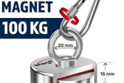 Magnet Fishing Kit - 100 KG (220lb) - With Rope (20M), Carabiner, Gloves, Threadlocker