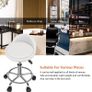 NEW SALE | Quality Leather Round Rolling Stool with Foot Rest Height Adjustable Image 2