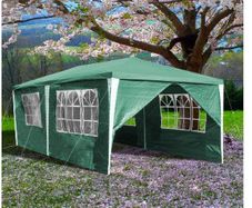 3 x 6 m Gazebo Party Tent  Marquee Garden Gazebo with 6 Side Panels for Wedding Party, Waterproof Garden Camping