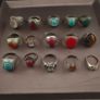 Antique Handmade Mix Brass with Mix Stone Glass Rings Lot Of 15 Image 8