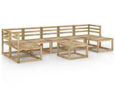 8 Piece Garden Lounge Set Green Impregnated Pinewood