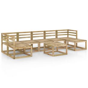 8 Piece Garden Lounge Set Green Impregnated Pinewood