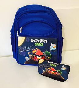 Personalised Angry birds School Backpack and pencil case set / back to school stationery