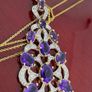 Silver Amethyst & Zircon Filigree Pendant by Harry Ivens Image 8