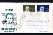 1970 Ireland 50th Anniversary of the Death of Kevin Barry Commemorative Stamp Illustrated Addressed First Day Cover (FDC) with Baile Atha Cliath (Dublin) steele cancel