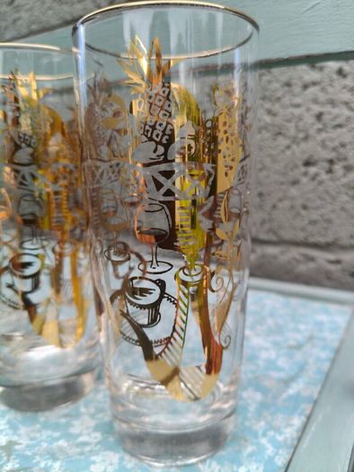 5 x Mid Century Highball glasses