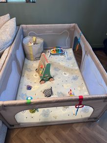 Beige playpen (barely used)