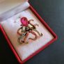 Rhinestone & Crystal Gold Tone Octopus Brooch Pin Badge Steampunk Style Jewelry Image 3