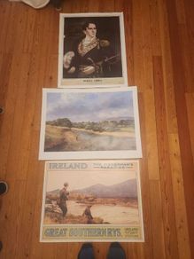 Art Posters X 3 LARGE. Great Southern Railways Poster. Robert Emmet Historical Poster And Impressionist Landscape Poster. Large Posters In Good Condition See Photos For Same. Ideal for framing.