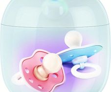 Portable Dummy Steriliser, Mini UV-C Sanitizer Box for Pacifier, 99.99% Sterilization in 3 Mins, USB-C Rechargeable, Mini Sterilizer Box for Baby Pacifier, Bottle Nipples and More