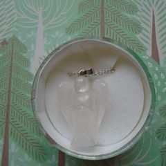 Clear Quartz Angel pendant.Gemstone jewellery.New.Gift