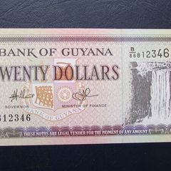 Guyana 1966-2016.20 Dollar uncirculated banknote.