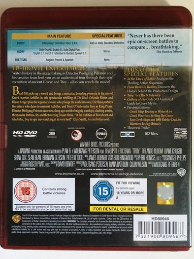 Troy [2004] Brad Pitt, Eric Bana, Orlando Bloom & Peter O'Toole [HD-DVD Movie]