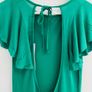 ASOS Emerald Green Open Back Ruffle Sleeve Detail Mini Dress UK 8 Image 6